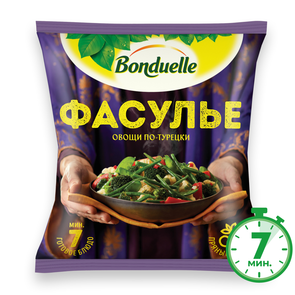 Овощи Bonduelle Фасулье по-турецки, смесь замороженная, 400 г