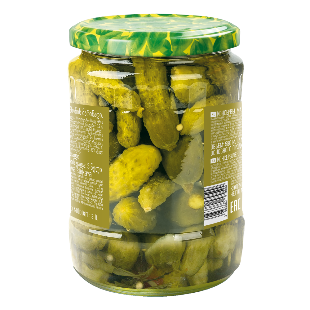 Огурцы маринованные Bonduelle, корнишоны, 550 г