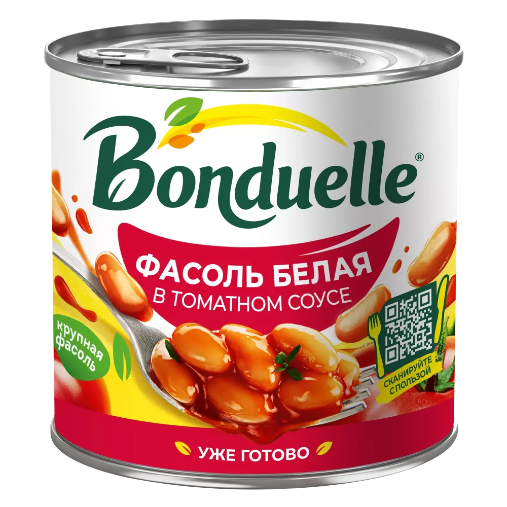Фасоль консервированная Bonduelle, белая в томатном соусе, 400 г