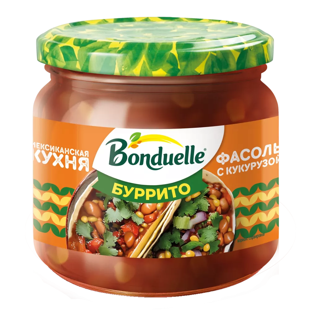 Фасоль красная Bonduelle с кукурузой по-мексикански в соусе "Буррито" 360 г