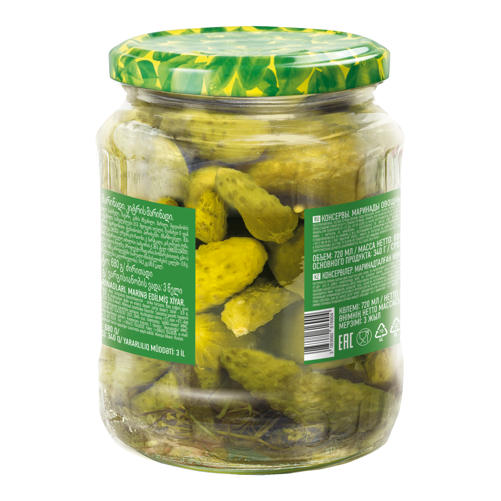 Огурцы маринованные Bonduelle, 680 г
