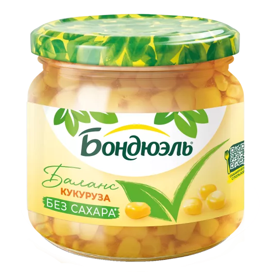 Кукуруза консервированная Бондюэль, без сахара, 360 г