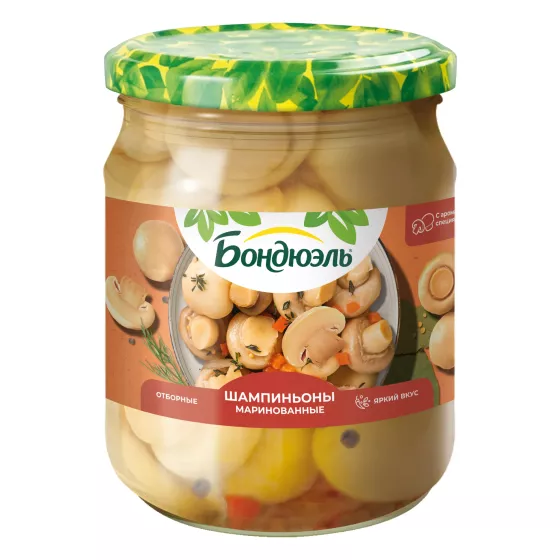Шампиньоны маринованные Бондюэль, 500 г