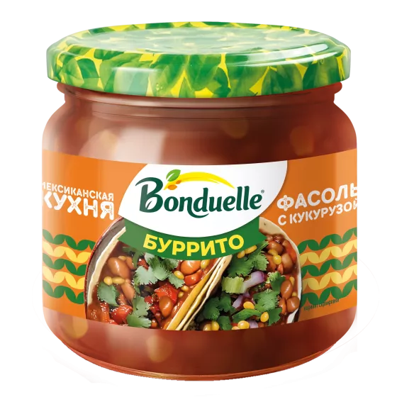 Фасоль красная Bonduelle с кукурузой по-мексикански в соусе "Буррито" 360 г