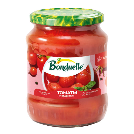 Томаты Bonduelle очищенные, в томатной мякоти, 680 г