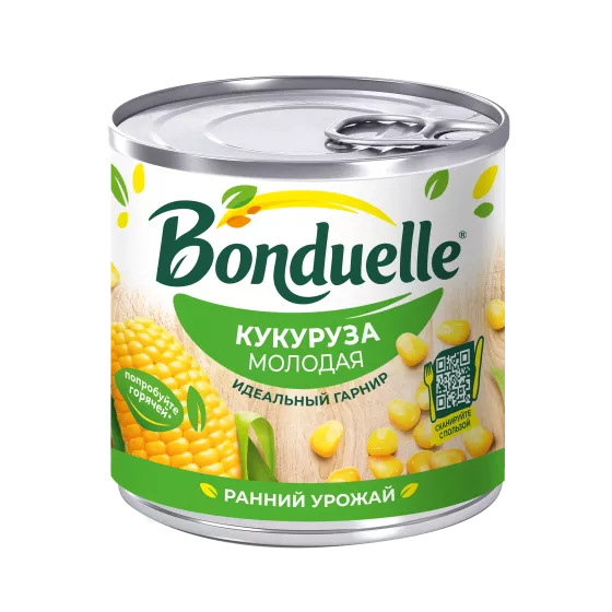 Ҷуворимаккаи консервшудаи Bonduelle, ҷавон, 170 г