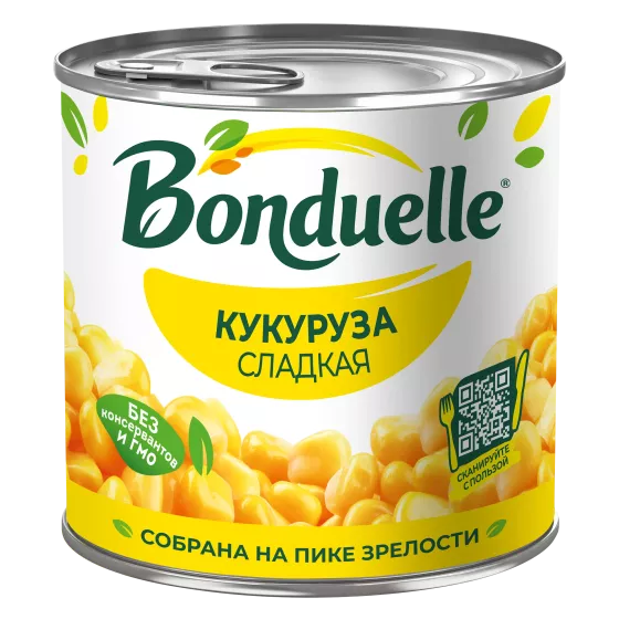 Ҷуворимаккаи консервшудаи Bonduelle, ширин, 340 г
